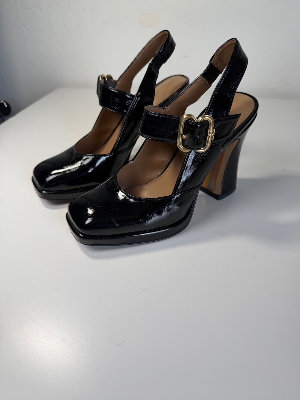Sam Edelman Jildie Black Patent Leather Block Heel Mary Jane 6